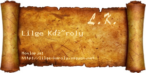 Lilge Károly névjegykártya