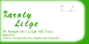 karoly lilge business card